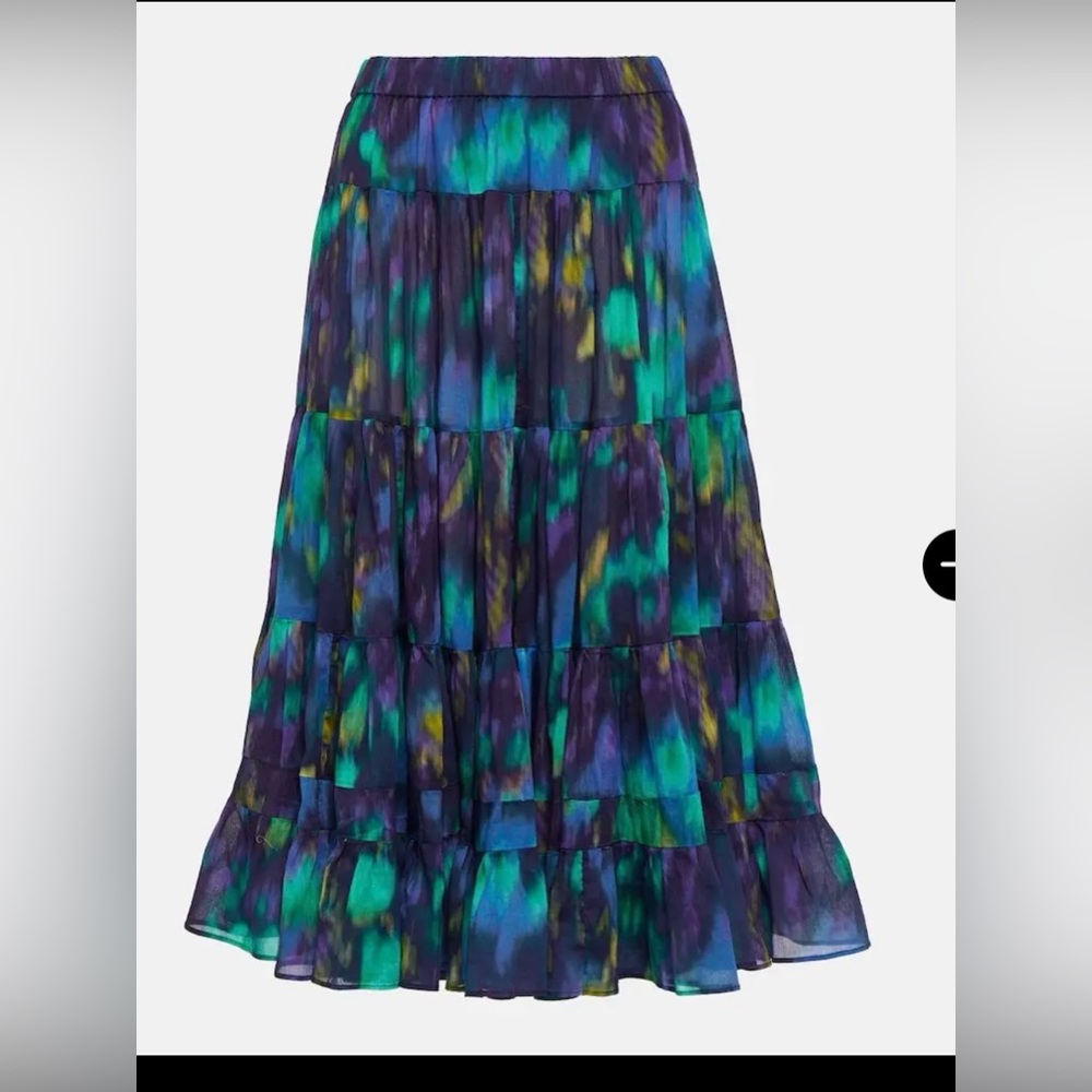 Isabel MARANT ETOILE Elfa Printed Midi Skirt size 36 blue/green print sz small - Picture 7 of 16